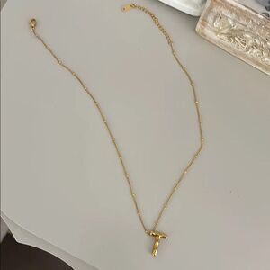 Bubble initial T Necklace with Pendant NEW